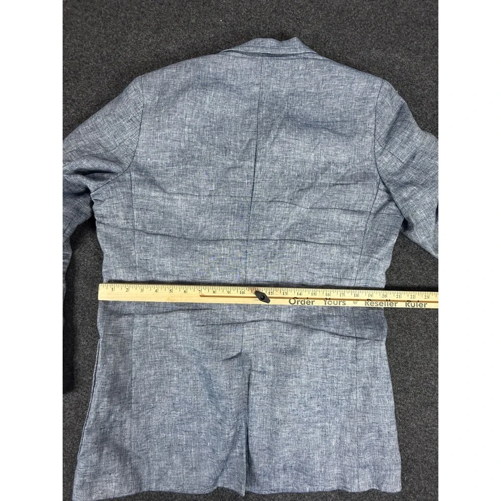 Banana Republic Blazer Mens 42L Blue Tailored Fit 100% Linen Lightweight 402018